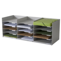PAPERFLOW Sortierstation Formularbox, 15 Fächer, grau
