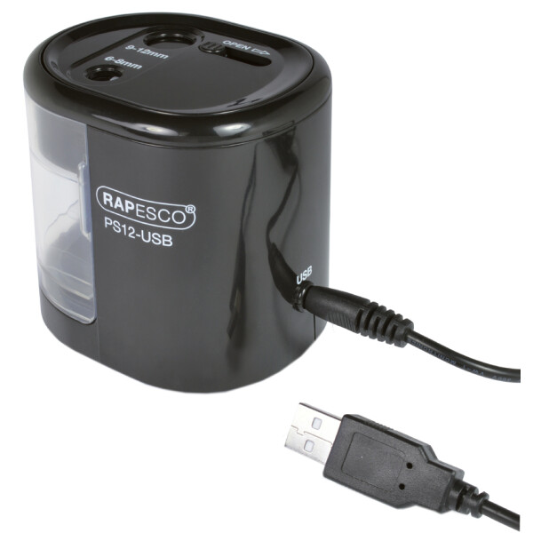 RAPESCO Elektrischer Doppel-Spitzer PS12-USB, weiß