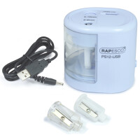 RAPESCO Elektrischer Doppel-Spitzer PS12-USB, weiß