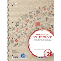 LANDRÉ Collegeblock Recycling, DIN A4, kariert, 80...