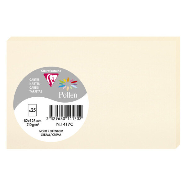 Pollen by Clairefontaine Briefkarte 82 x 128 mm, fuchsia
