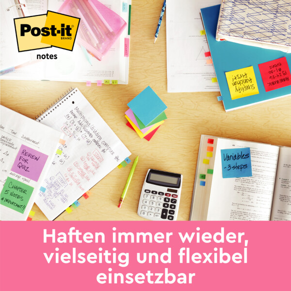 Post-it Haftnotizen z-notes, 127 x 76 mm, 6-farbig