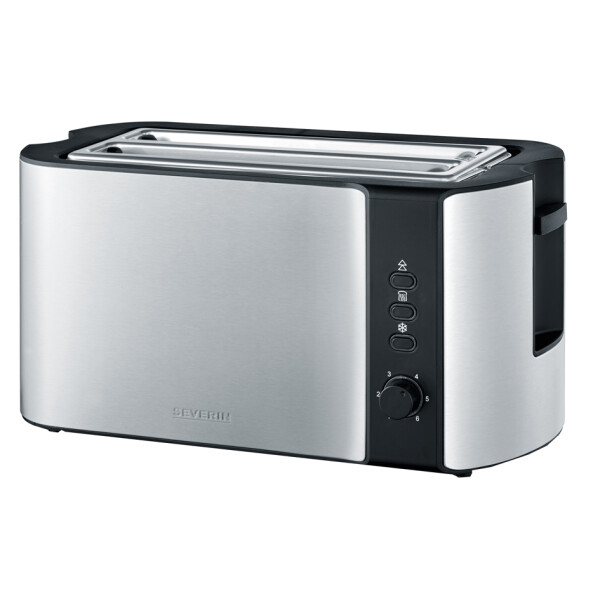 SEVERIN 4-Scheiben-Toaster AT 2590, Edelstahl schwarz