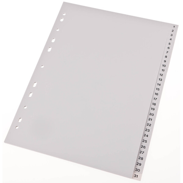 proOFFICE Kunststoff-Register, Zahlen, A4, 12-teilig
