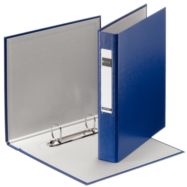 LEITZ Ringbuch Standard, DIN A5, blau, 2 D-Ring-Mechanik