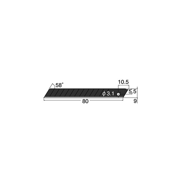 NT Cutter Ersatzklingen BA-53P, 9 mm, schwarz