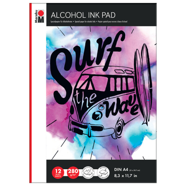 Marabu Spezialpapierblock Alcohol Ink Pad, DIN A4, 280 g qm