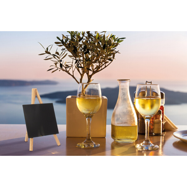 Securit Tisch-Kreidetafel MINI mit Staffelei, mahagoni
