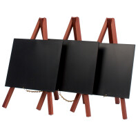 Securit Tisch-Kreidetafel MINI mit Staffelei, mahagoni