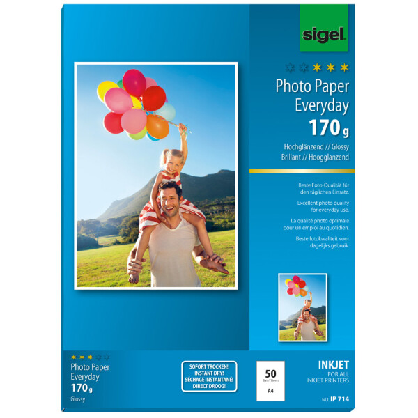 sigel InkJet-Everyday-Foto-Papier, DIN A4, hochglänzend
