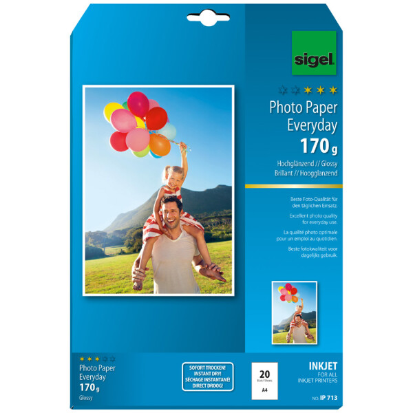 sigel InkJet-Everyday-Foto-Papier, DIN A4, hochglänzend