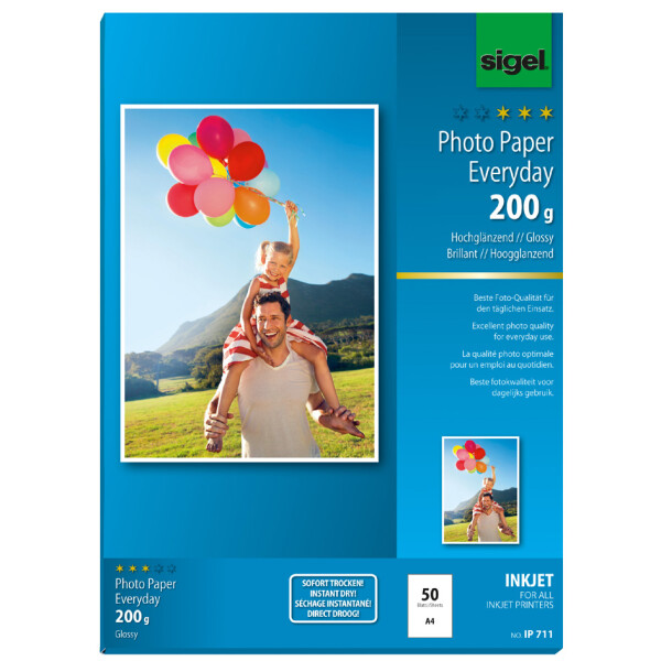 sigel InkJet-Everyday-Foto-Papier, DIN A4, hochglänzend