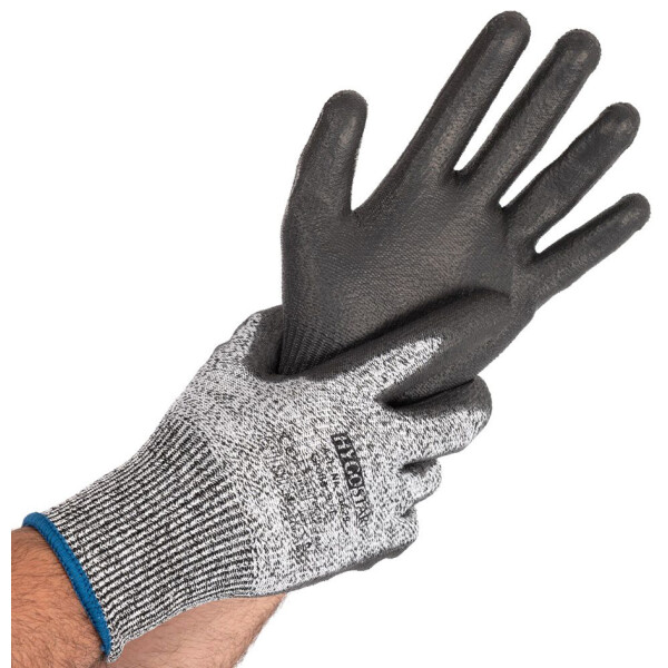 HYGOSTAR Schnittschutzhandschuh CUT SAFE, L, grau schwarz