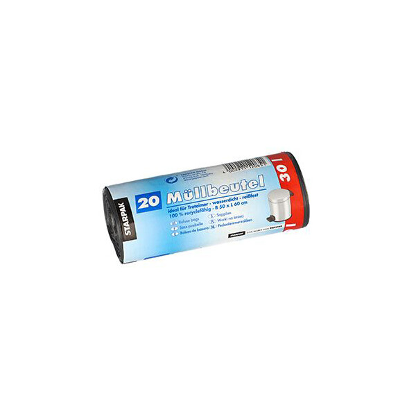 STARPAK Mülleimerbeutel LDPE, 60 Liter, weiß