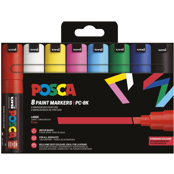 POSCA Pigmentmarker PC-8K, 16er Etui, sortiert