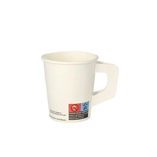 STARPAK Papp-Trinkbecher mit Henkel, 0,2 l, wei&szlig;