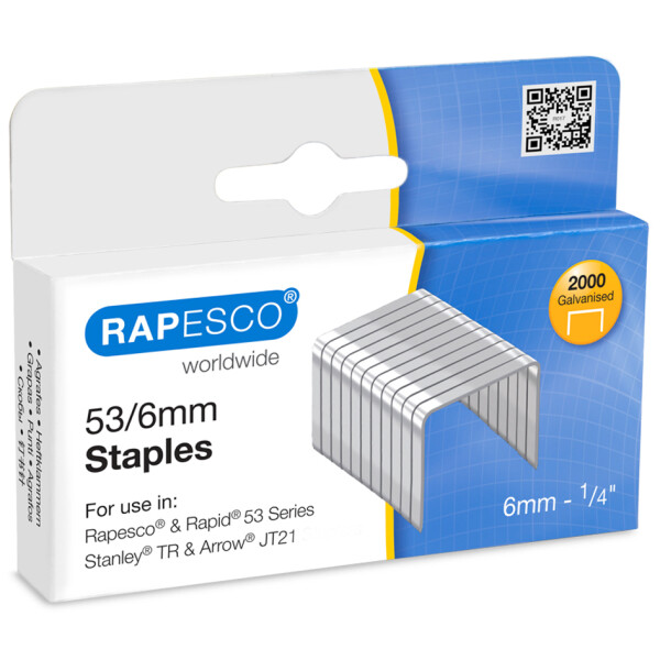 RAPESCO Heftklammern 53 6, verzinkt, 5.000 Stück