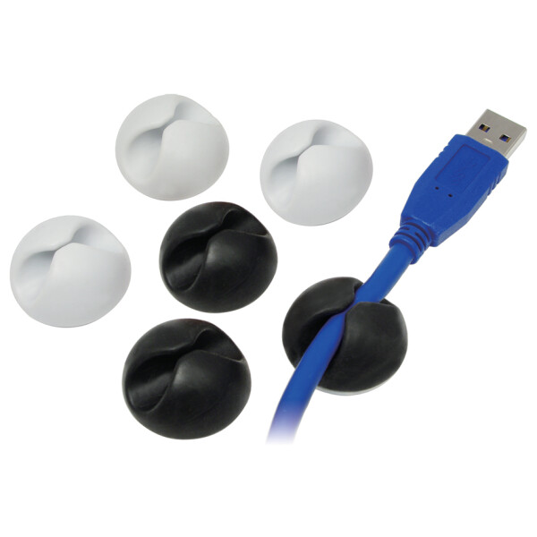 LogiLink Kabel-Clip, selbstklebend, in wei&szlig; &amp; schwarz