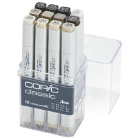 COPIC Marker classic, 12er Grau Set "WG", warme...
