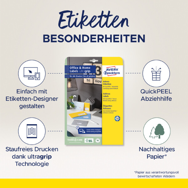 AVERY Zweckform Versand-Etiketten Home Office, 199,6x143,5mm