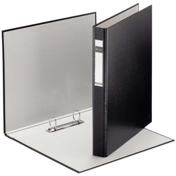 LEITZ Ringbuch Standard, DIN A4 Überbreite, schwarz,2 D-Ring