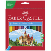 FABER-CASTELL Hexagonal-Buntstifte CASTLE, 24er Kartonetui