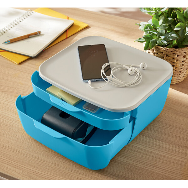 LEITZ Schubladenbox Cosy, 2 Sch&uuml;be, grau hellgrau