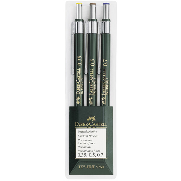 FABER-CASTELL Druckbleistift TK-FINE 9760, 3er Etui