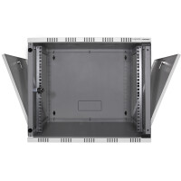 LogiLink 19" Wandverteiler, unmontiert, 15 HE, schwarz