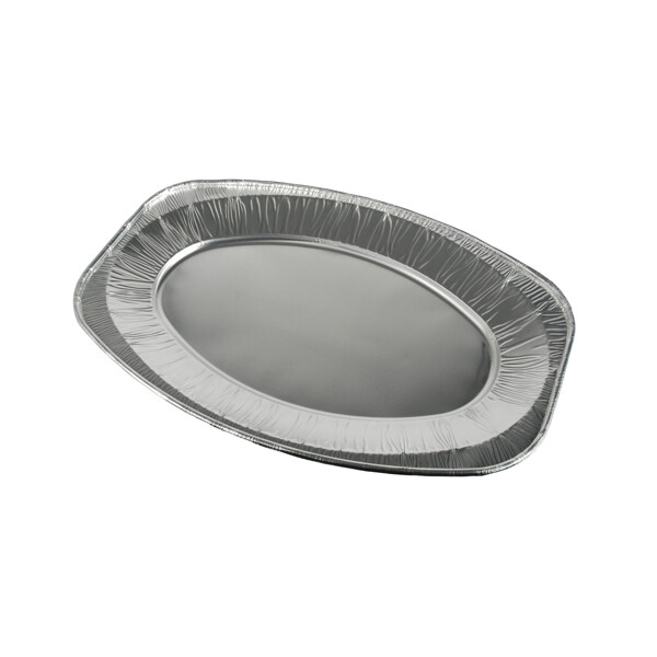 STARPAK Aluminium-Servierplatte, oval, 430 x 290 mm, silber