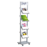 kerkmann Prospektregal Rico, für 20 x DIN A4, alusilber