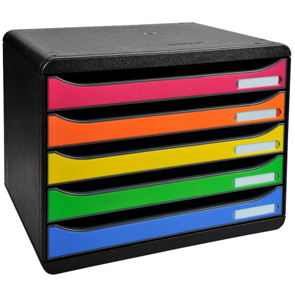 EXACOMPTA Schubladenbox BIG-BOX PLUS, 5 Sch&uuml;be, harlekin