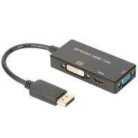 DIGITUS DisplayPort 1.2 - 3in1 Konverter, DP - HDMI+DVI+VGA