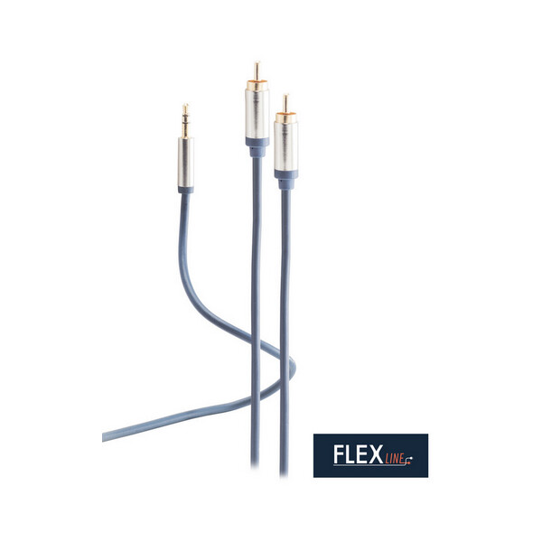 FLEXLINE Audiokabel, 2x Cinchstecker - 3,5 mm Klinkenstecker