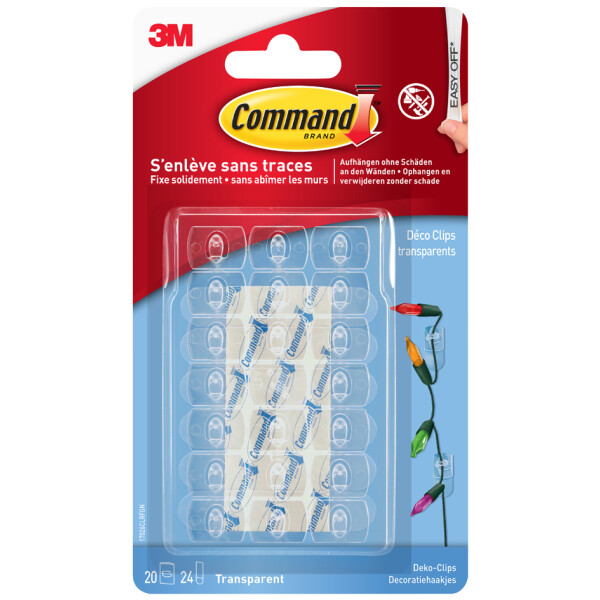 3M Command Deko-Clip, Kunststoff, Größe: XS, transparent