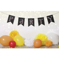 folia Wimpelkette aus Tafelfolie, 14 Wimpel, schwarz