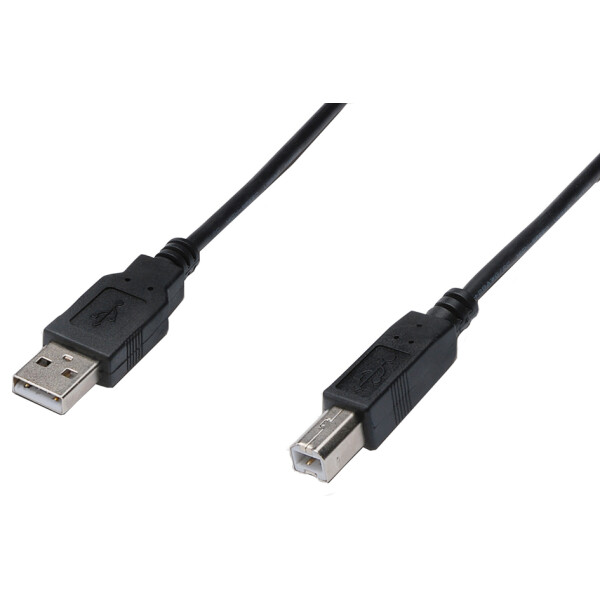 DIGITUS USB 2.0 Anschlusskabel, USB-A - USB-B Stecker, 1,8 m