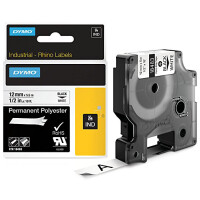 DYMO RHINO Polyester-Schriftband schwarz weiß, 12...