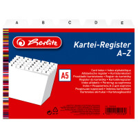 herlitz Karteiregister A - Z, PP, A7 quer, weiß,...
