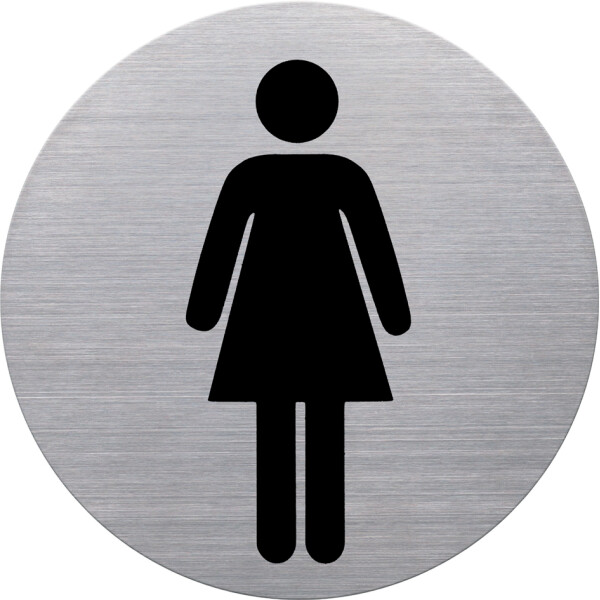 helit Piktogramm "the badge" WC Damen & Herren", rund,silber