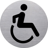 helit Piktogramm "the badge" WC Damen & Herren", rund,silber