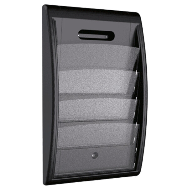 PAPERFLOW Wand-Prospekthalter Quick fit, 4 Fächer, schwarz