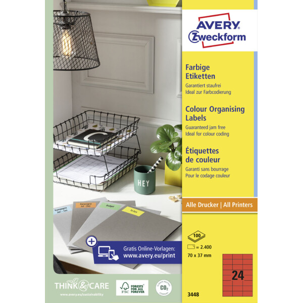 AVERY Zweckform Universal-Etiketten, 105 x 148 mm, blau