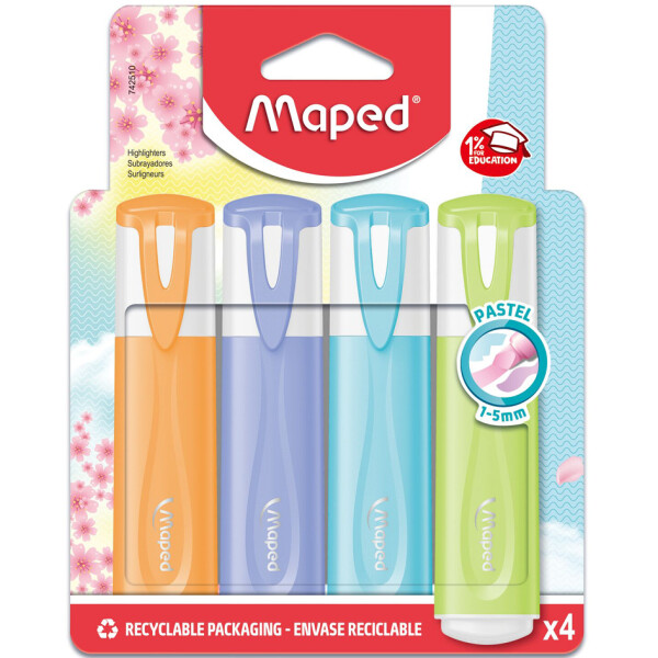 Maped Textmarker FLUOPEPS PASTEL, 6er Blister
