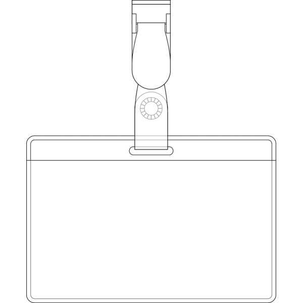 pavo Namensschild, mit Clip, 60 x 90 mm, transparent