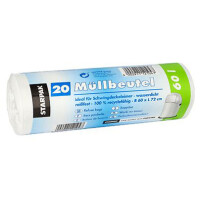 STARPAK Mülleimerbeutel LDPE, 18 Liter, weiß