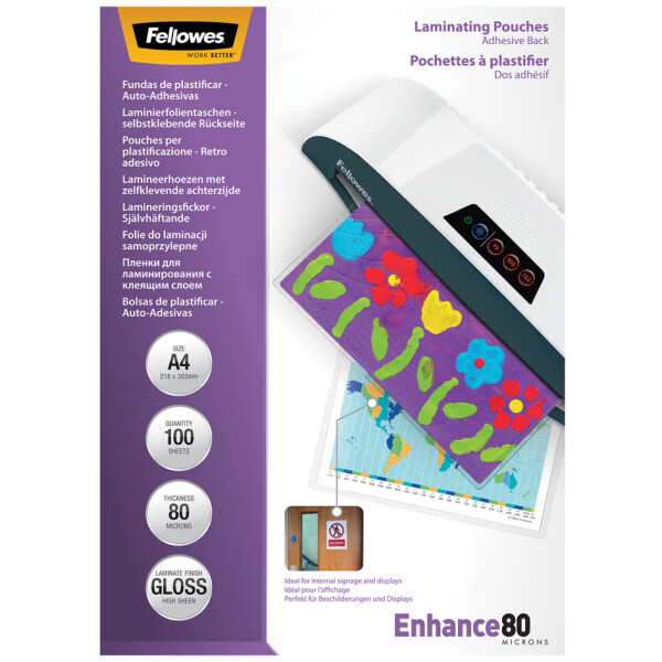 Fellowes Laminierfolientasche, selbstklebend, A4, 250 mic