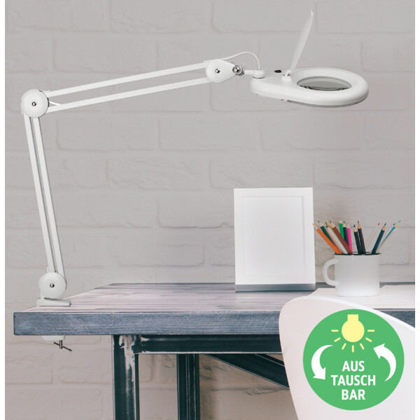 MAUL LED-Lupenleuchte MAULviso, Klemmfuß, schwarz