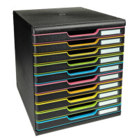 EXACOMPTA Schubladenbox MODULO A4, 3 Schübe, schwarz