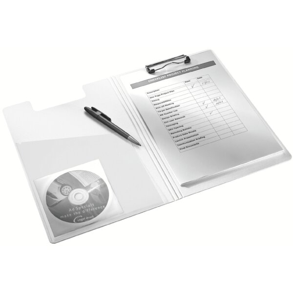 LEITZ Klemmbrett-Mappe WOW, DIN A4, Polyfoam, wei&szlig;